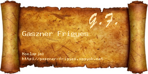 Gaszner Frigyes névjegykártya